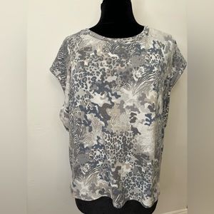 High Low Camo/Animal Print Top